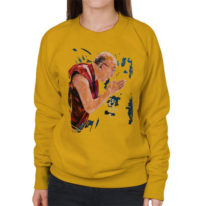 Sidney Maurer Original Portrait Of The Dalai Lama Womens Sweatshirt - Womens Sweatshirt