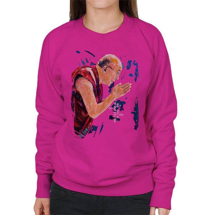 Sidney Maurer Original Portrait Of The Dalai Lama Womens Sweatshirt - Womens Sweatshirt