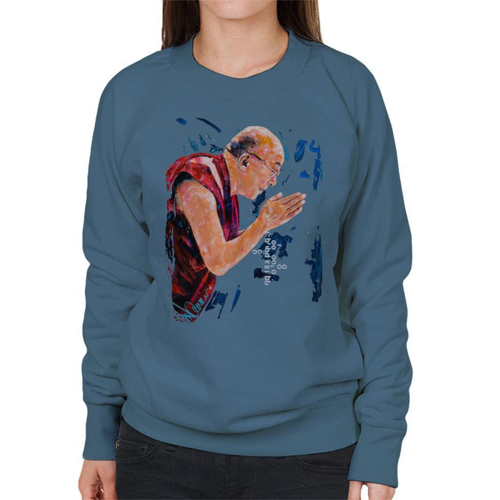 Sidney Maurer Original Portrait Of The Dalai Lama Womens Sweatshirt - Womens Sweatshirt