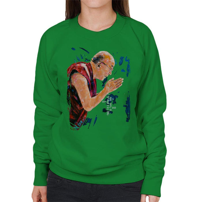Sidney Maurer Original Portrait Of The Dalai Lama Womens Sweatshirt - Womens Sweatshirt