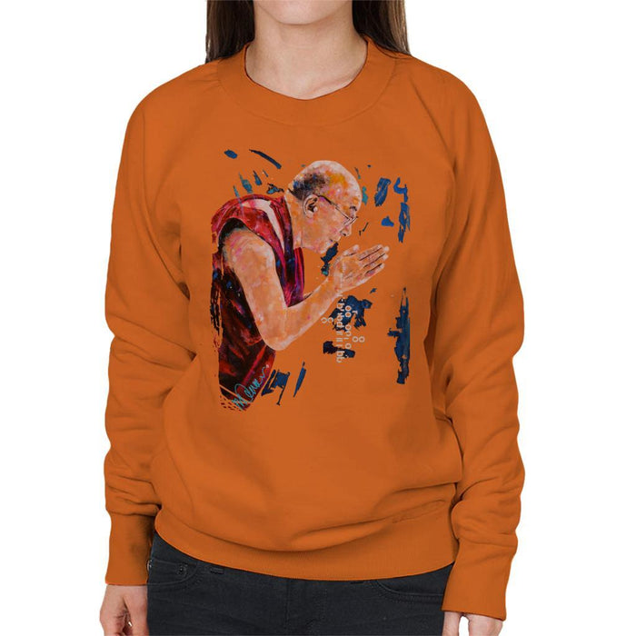 Sidney Maurer Original Portrait Of The Dalai Lama Womens Sweatshirt - Womens Sweatshirt