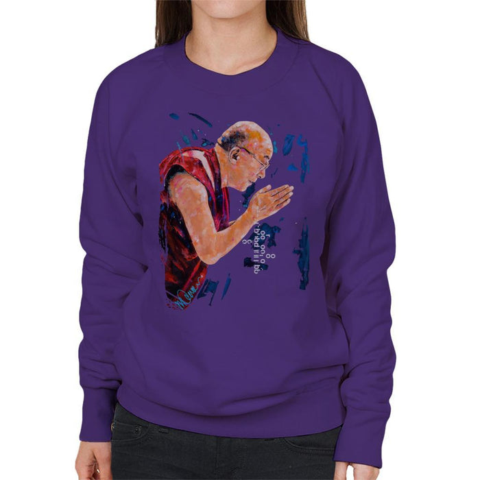 Sidney Maurer Original Portrait Of The Dalai Lama Womens Sweatshirt - Womens Sweatshirt