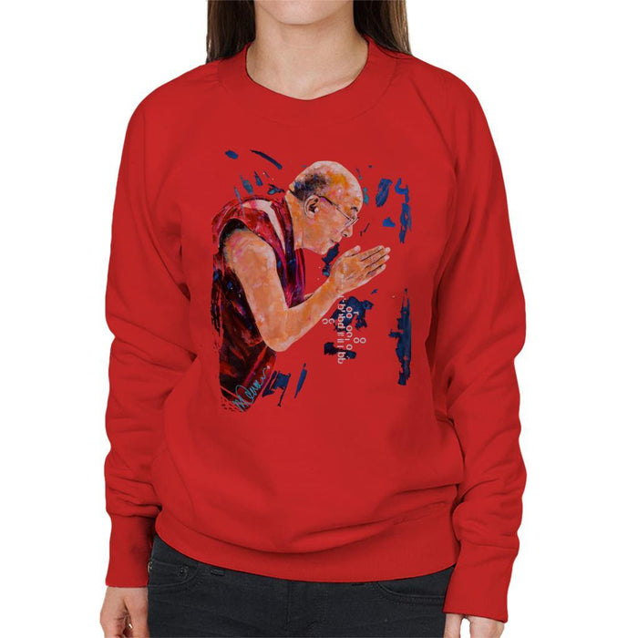 Sidney Maurer Original Portrait Of The Dalai Lama Womens Sweatshirt - Womens Sweatshirt