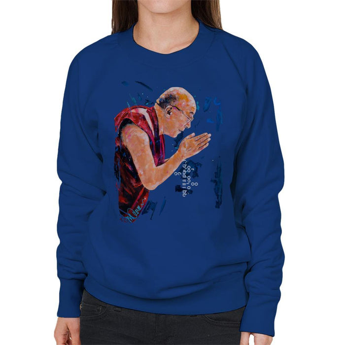 Sidney Maurer Original Portrait Of The Dalai Lama Womens Sweatshirt - Womens Sweatshirt