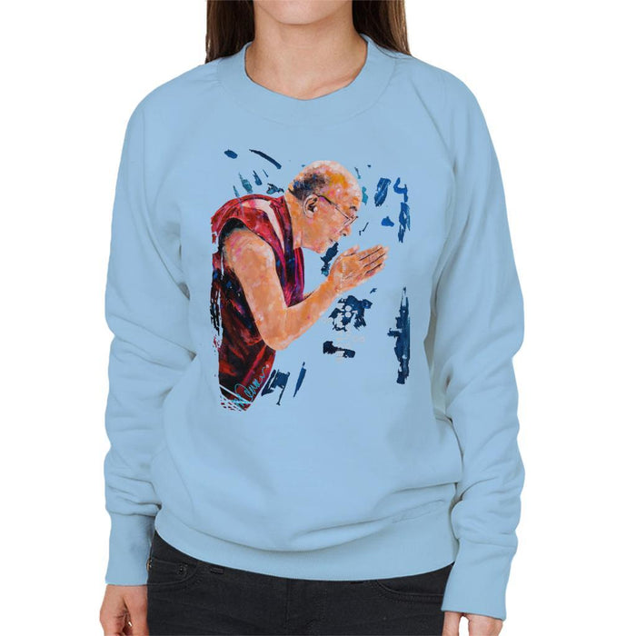 Sidney Maurer Original Portrait Of The Dalai Lama Womens Sweatshirt - Womens Sweatshirt