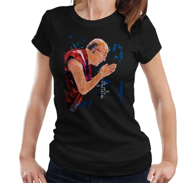 Sidney Maurer Original Portrait Of The Dalai Lama Womens T-Shirt - Womens T-Shirt