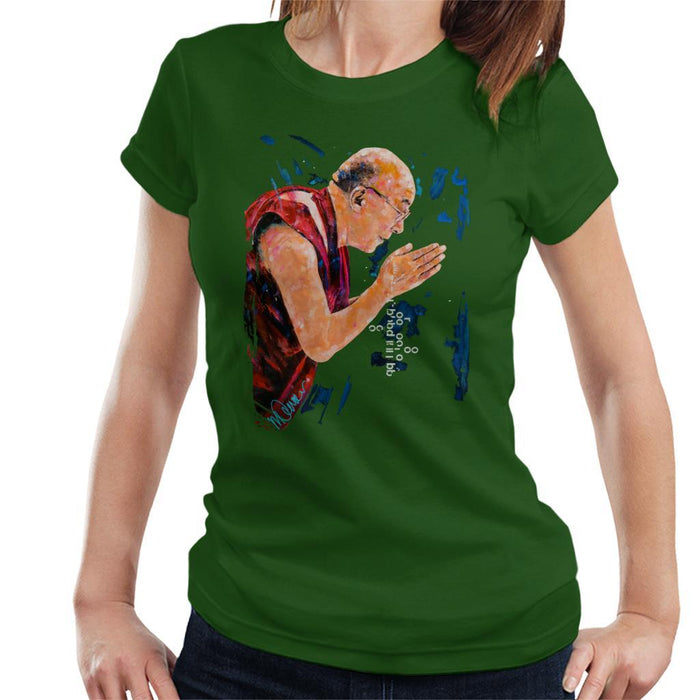 Sidney Maurer Original Portrait Of The Dalai Lama Womens T-Shirt - Womens T-Shirt