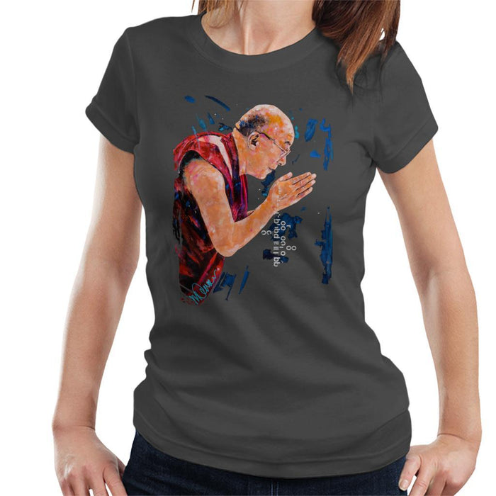 Sidney Maurer Original Portrait Of The Dalai Lama Womens T-Shirt - Womens T-Shirt