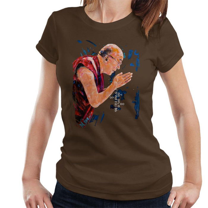 Sidney Maurer Original Portrait Of The Dalai Lama Womens T-Shirt - Womens T-Shirt