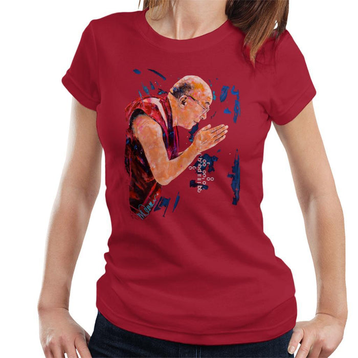 Sidney Maurer Original Portrait Of The Dalai Lama Womens T-Shirt - Womens T-Shirt