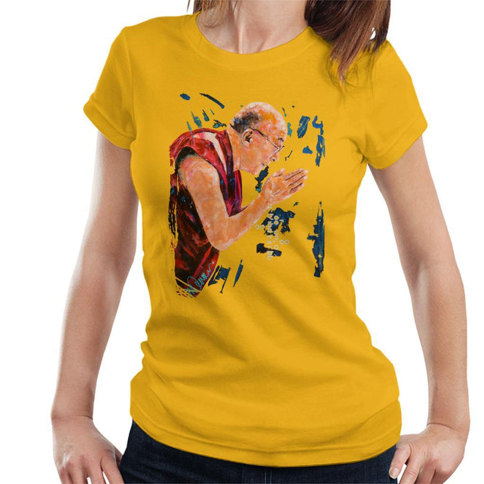 Sidney Maurer Original Portrait Of The Dalai Lama Womens T-Shirt - Womens T-Shirt