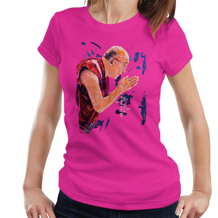 Sidney Maurer Original Portrait Of The Dalai Lama Womens T-Shirt - Womens T-Shirt