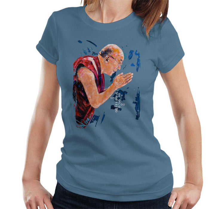 Sidney Maurer Original Portrait Of The Dalai Lama Womens T-Shirt - Womens T-Shirt