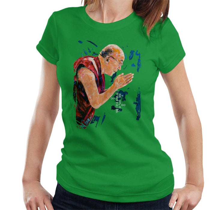 Sidney Maurer Original Portrait Of The Dalai Lama Womens T-Shirt - Womens T-Shirt