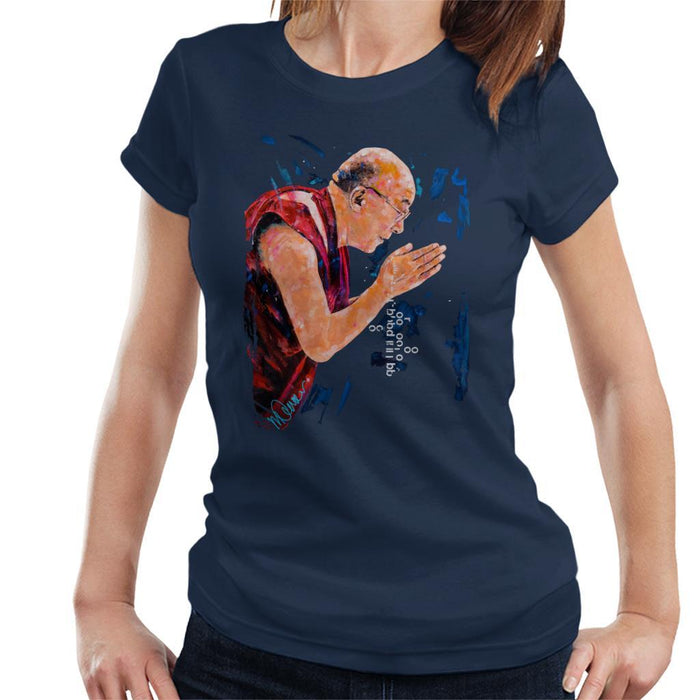 Sidney Maurer Original Portrait Of The Dalai Lama Womens T-Shirt - Womens T-Shirt