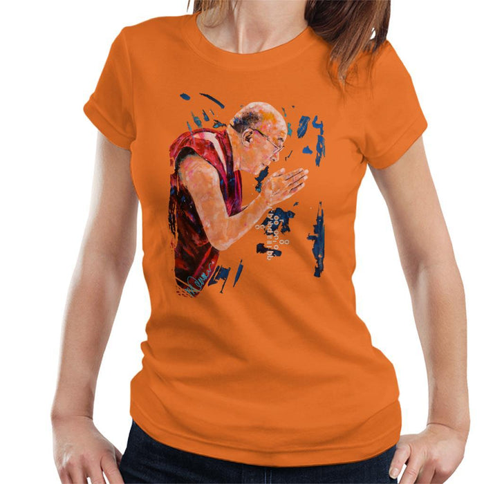 Sidney Maurer Original Portrait Of The Dalai Lama Womens T-Shirt - Womens T-Shirt