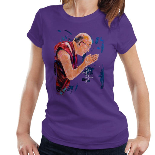 Sidney Maurer Original Portrait Of The Dalai Lama Womens T-Shirt - Womens T-Shirt