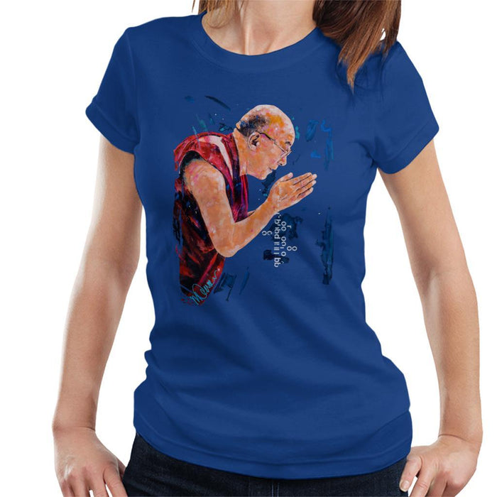 Sidney Maurer Original Portrait Of The Dalai Lama Womens T-Shirt - Womens T-Shirt