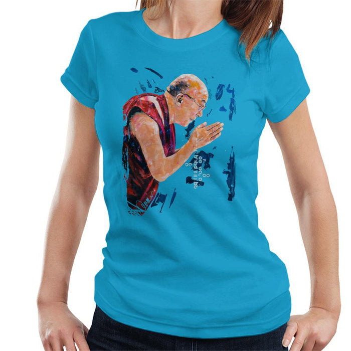 Sidney Maurer Original Portrait Of The Dalai Lama Womens T-Shirt - Womens T-Shirt