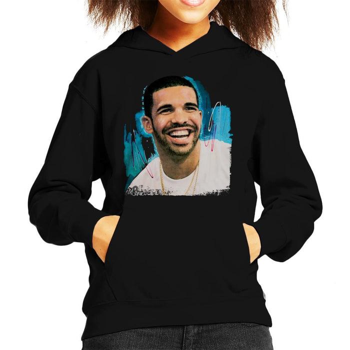 Sidney Maurer Original Portrait Of Drake Smiling Kids Hooded Sweatshirt - Kids Boys Hooded Sweatshirt