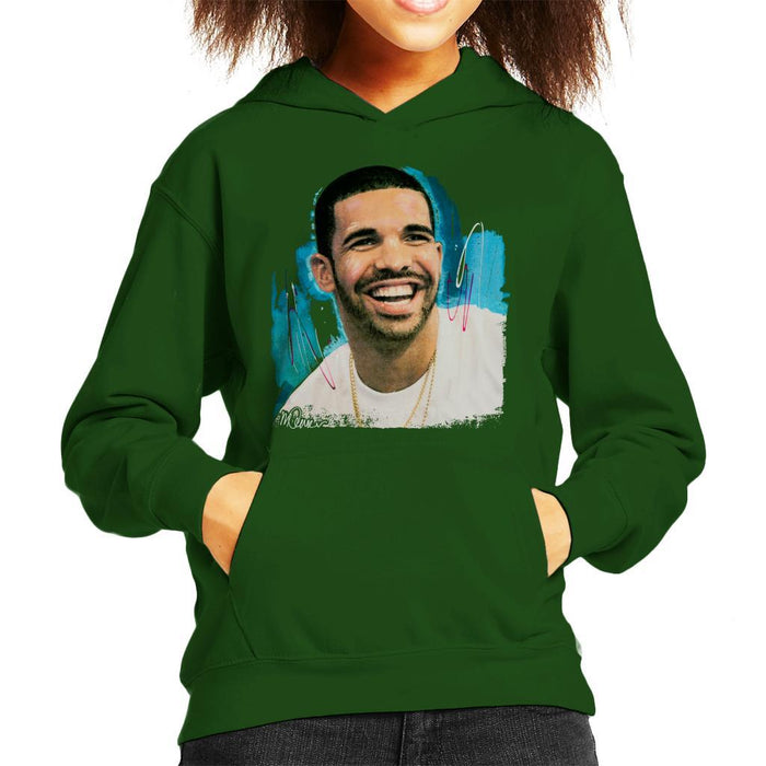 Sidney Maurer Original Portrait Of Drake Smiling Kids Hooded Sweatshirt - Kids Boys Hooded Sweatshirt