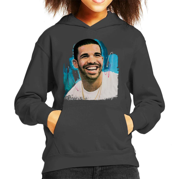 Sidney Maurer Original Portrait Of Drake Smiling Kids Hooded Sweatshirt - Kids Boys Hooded Sweatshirt