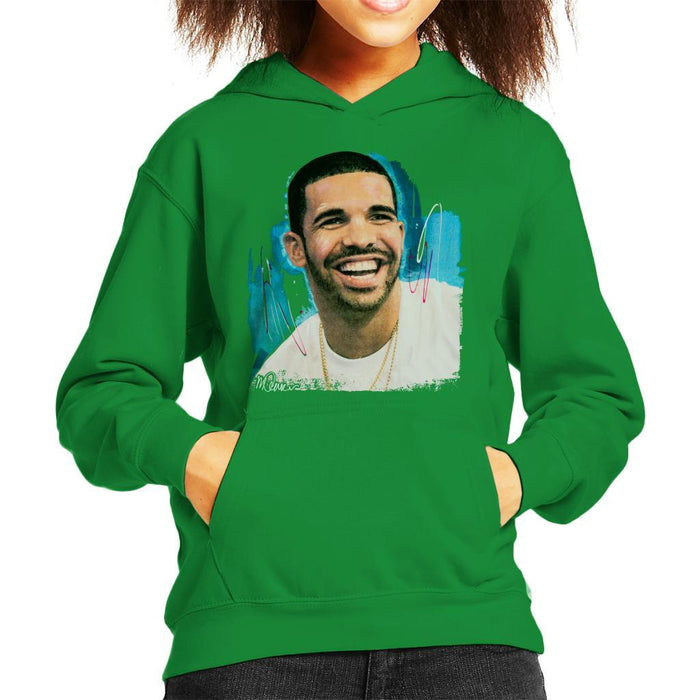 Sidney Maurer Original Portrait Of Drake Smiling Kids Hooded Sweatshirt - Kids Boys Hooded Sweatshirt