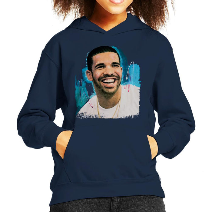 Sidney Maurer Original Portrait Of Drake Smiling Kids Hooded Sweatshirt - Kids Boys Hooded Sweatshirt