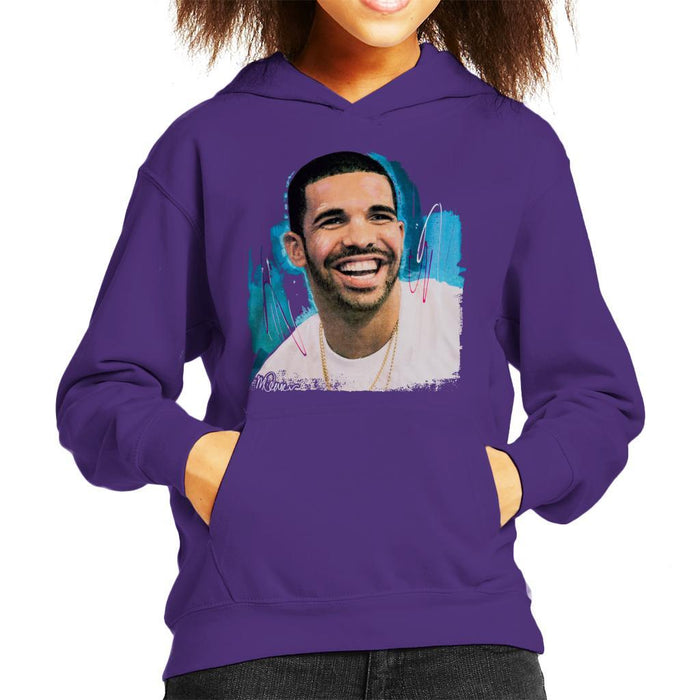 Sidney Maurer Original Portrait Of Drake Smiling Kids Hooded Sweatshirt - Kids Boys Hooded Sweatshirt
