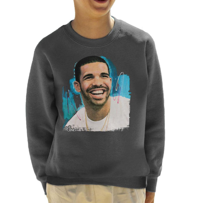 Sidney Maurer Original Portrait Of Drake Smiling Kids Sweatshirt - Kids Boys Sweatshirt