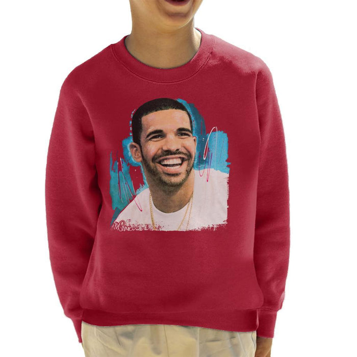 Sidney Maurer Original Portrait Of Drake Smiling Kids Sweatshirt - Kids Boys Sweatshirt
