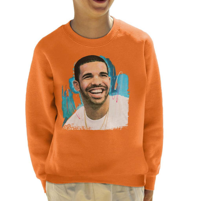 Sidney Maurer Original Portrait Of Drake Smiling Kids Sweatshirt - Kids Boys Sweatshirt