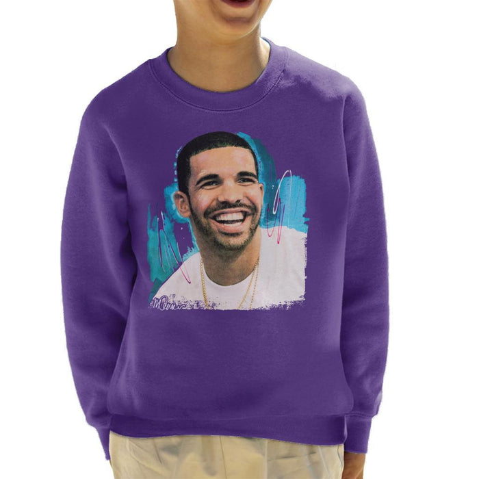 Sidney Maurer Original Portrait Of Drake Smiling Kids Sweatshirt - Kids Boys Sweatshirt