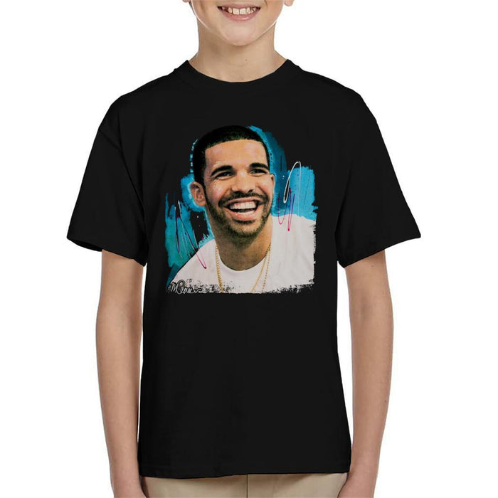Sidney Maurer Original Portrait Of Drake Smiling Kids T-Shirt - Kids Boys T-Shirt