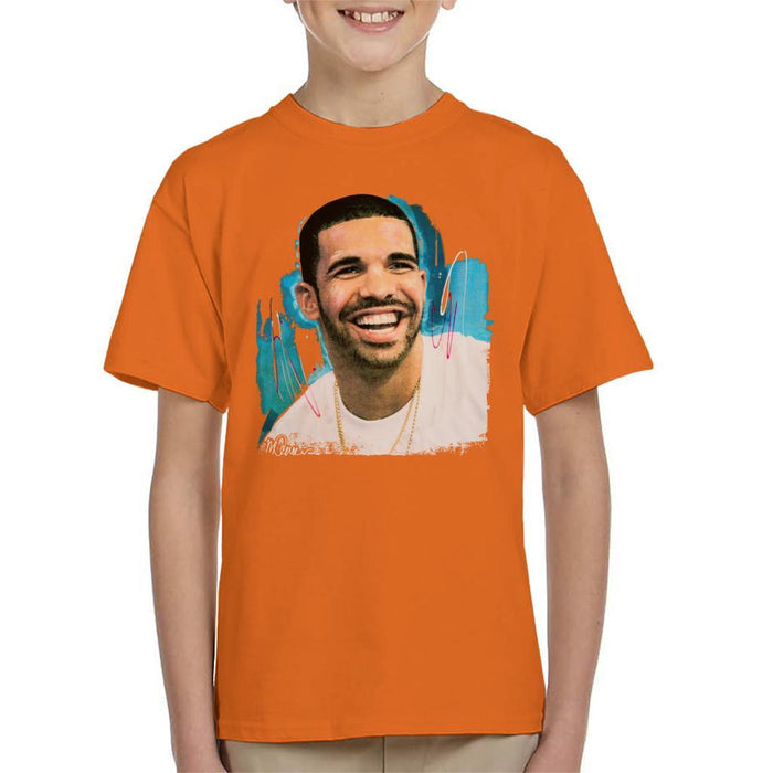 Sidney Maurer Original Portrait Of Drake Smiling Kids T-Shirt - Kids Boys T-Shirt