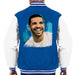 Sidney Maurer Original Portrait Of Drake Smiling Mens Varsity Jacket - Small / Royal/White - Mens Varsity Jacket