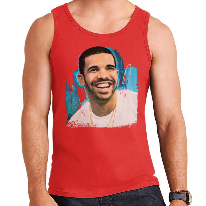 Sidney Maurer Original Portrait Of Drake Smiling Mens Vest - Small / Red - Mens Vest