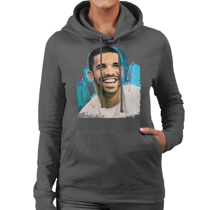 Sidney Maurer Original Portrait Of Drake Smiling Womens Hooded Sweatshirt - Womens Hooded Sweatshirt