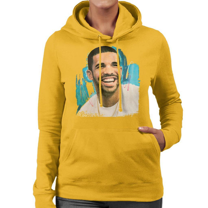 Sidney Maurer Original Portrait Of Drake Smiling Womens Hooded Sweatshirt - Womens Hooded Sweatshirt