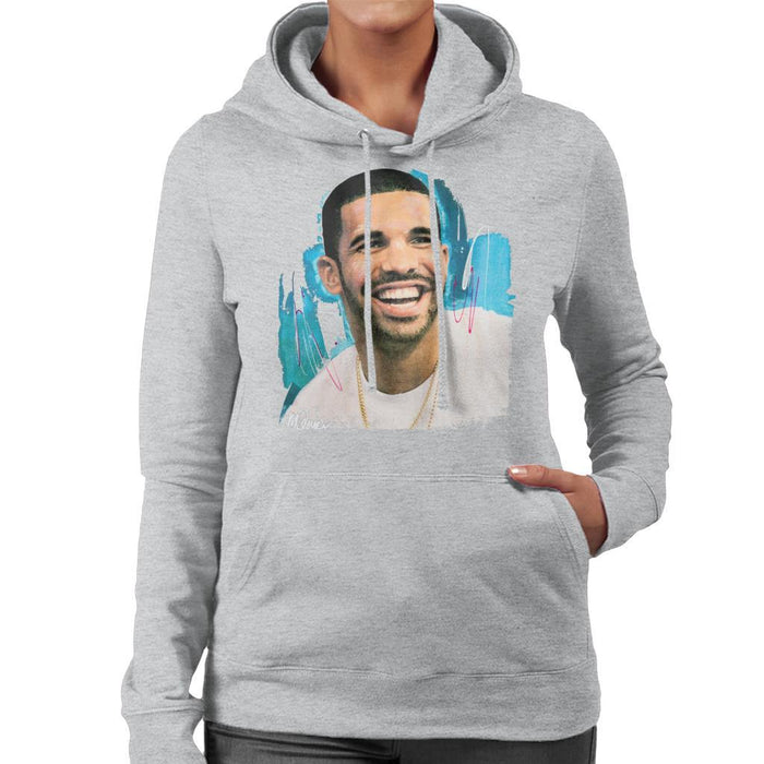 Sidney Maurer Original Portrait Of Drake Smiling Womens Hooded Sweatshirt - Womens Hooded Sweatshirt