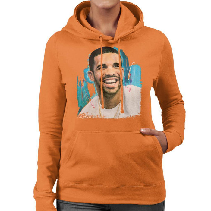 Sidney Maurer Original Portrait Of Drake Smiling Womens Hooded Sweatshirt - Womens Hooded Sweatshirt