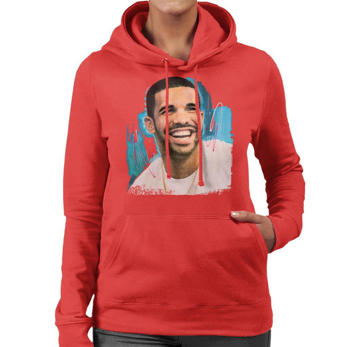 Sidney Maurer Original Portrait Of Drake Smiling Womens Hooded Sweatshirt - Womens Hooded Sweatshirt