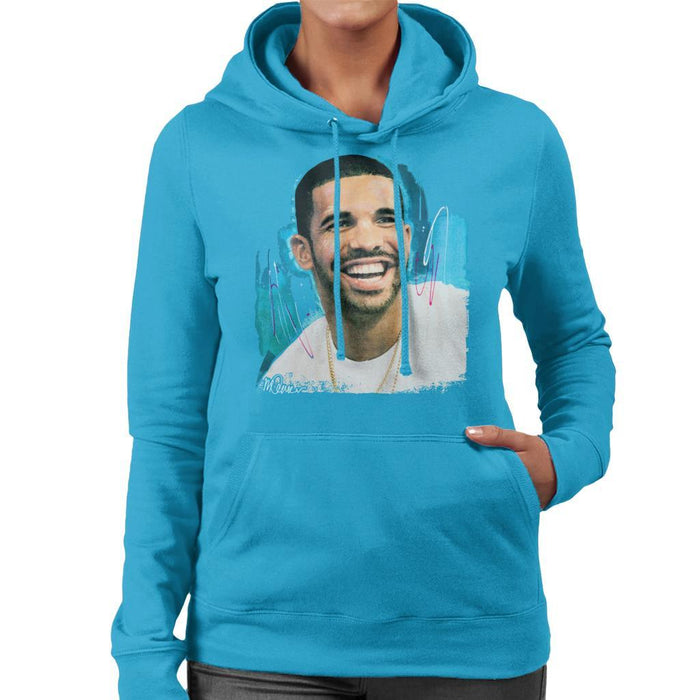 Sidney Maurer Original Portrait Of Drake Smiling Womens Hooded Sweatshirt - Womens Hooded Sweatshirt