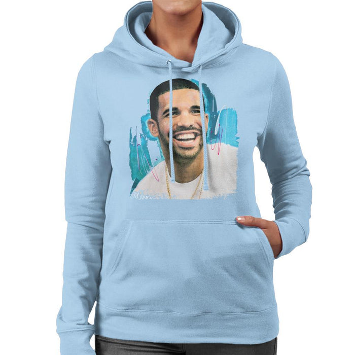Sidney Maurer Original Portrait Of Drake Smiling Womens Hooded Sweatshirt - Womens Hooded Sweatshirt