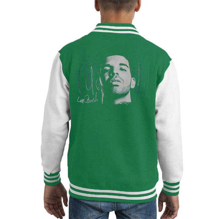 Sidney Maurer Original Portrait Of Drake OVOXO Kids Varsity Jacket - Kids Boys Varsity Jacket