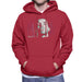Sidney Maurer Original Portrait Of Drake OVOXO Mens Hooded Sweatshirt - Small / Cherry Red - Mens Hooded Sweatshirt
