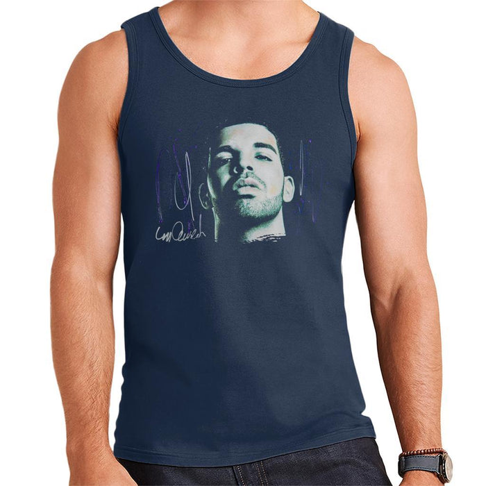 Sidney Maurer Original Portrait Of Drake OVOXO Mens Vest - Small / Navy Blue - Mens Vest