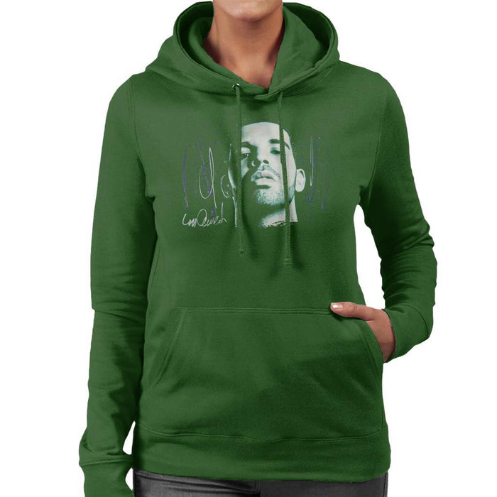 Sidney Maurer Original Portrait Of Drake OVOXO Womens Hooded Sweatshirt - Womens Hooded Sweatshirt