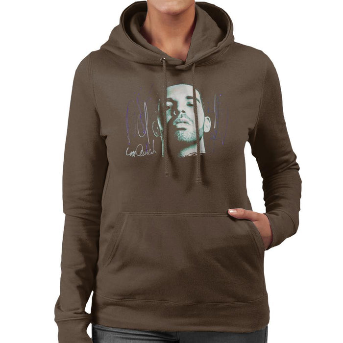 Sidney Maurer Original Portrait Of Drake OVOXO Womens Hooded Sweatshirt - Womens Hooded Sweatshirt