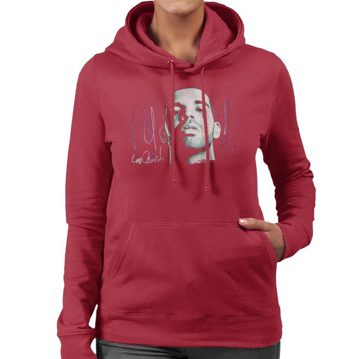 Sidney Maurer Original Portrait Of Drake OVOXO Womens Hooded Sweatshirt - Womens Hooded Sweatshirt